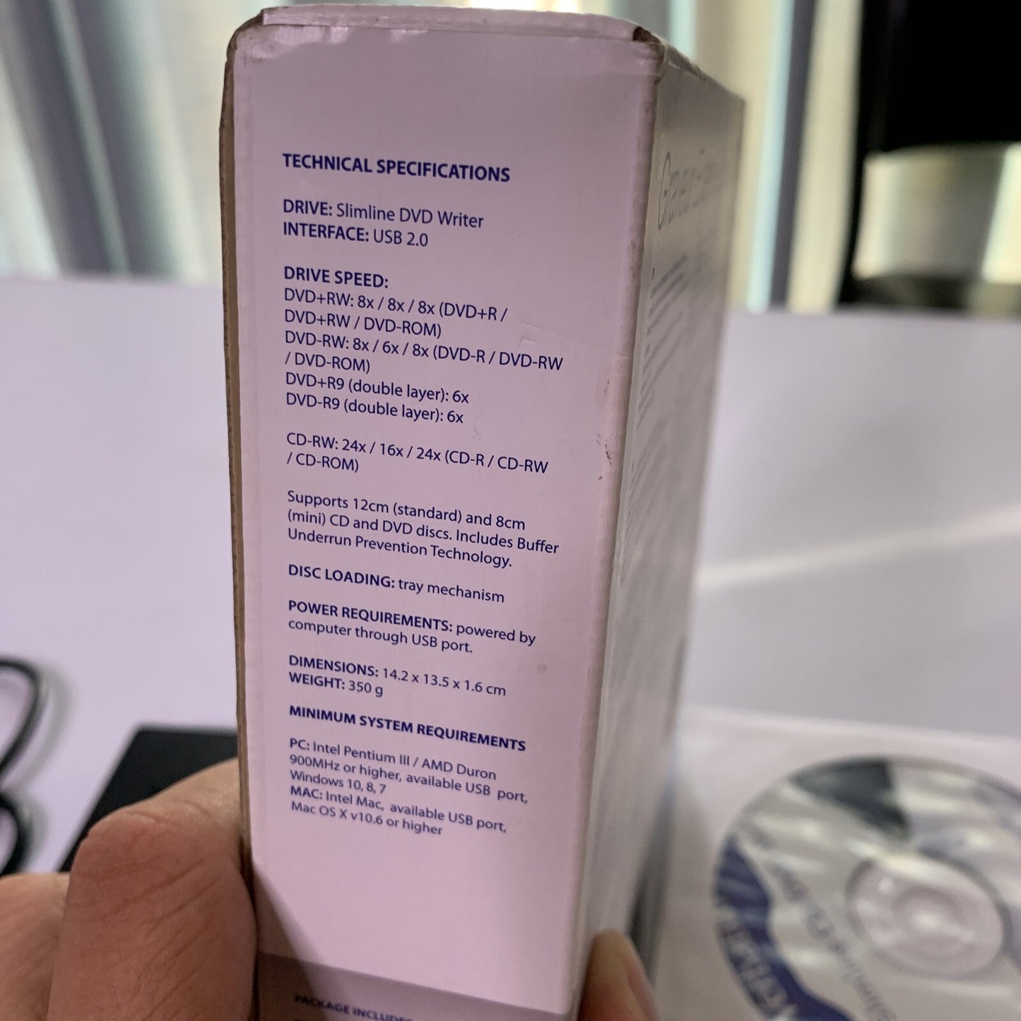 Verbatim External CD/DVD Writer Burner USB Powered Black