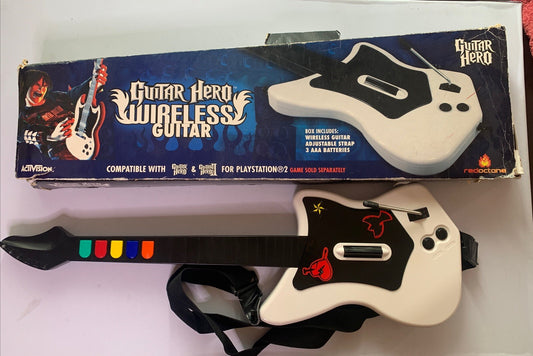 Official Guitar Hero Wireless Guitar For PlayStation 2 PS2 *No Dongle