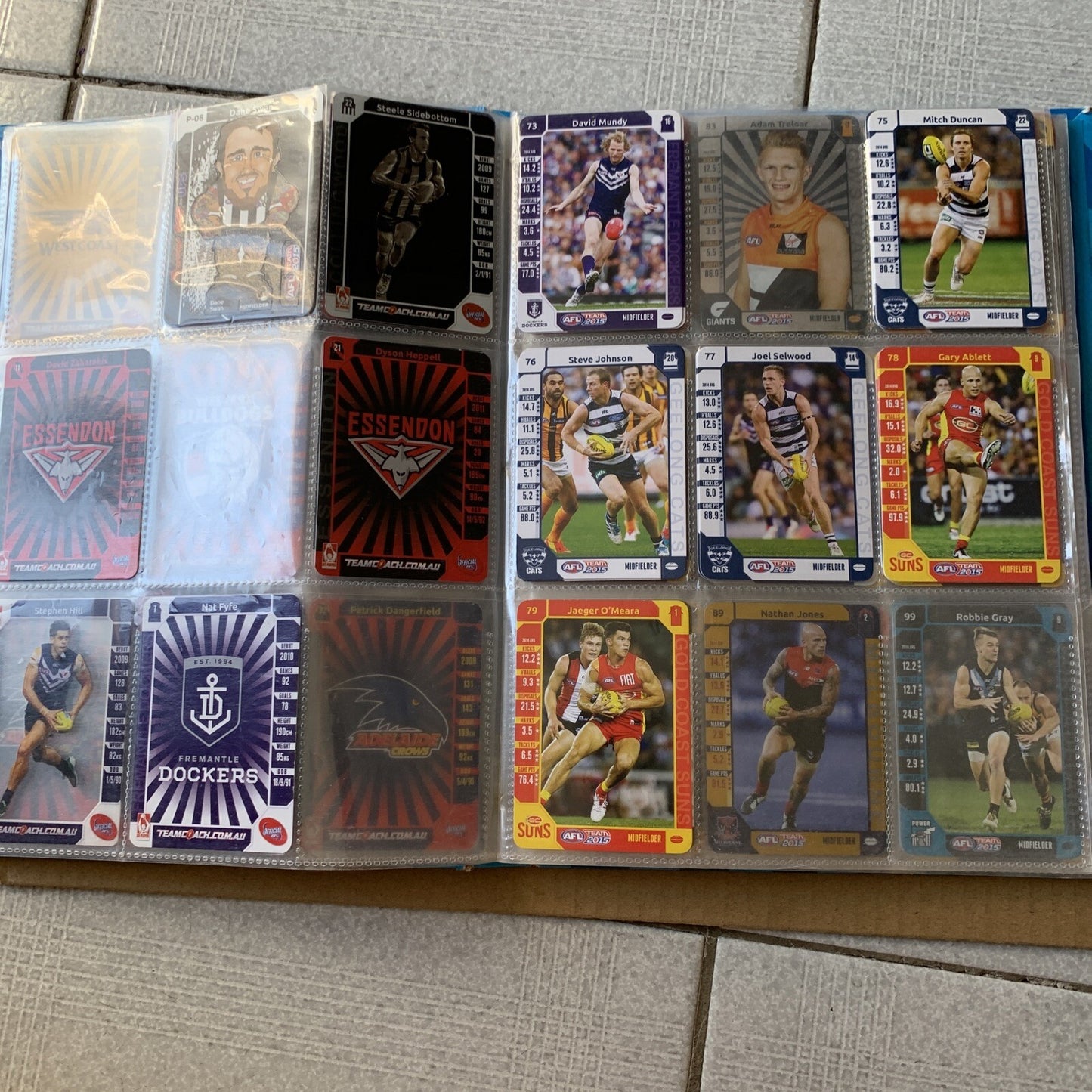 AFL Team 2015 Official Game Cards & Folder with Footy Cards