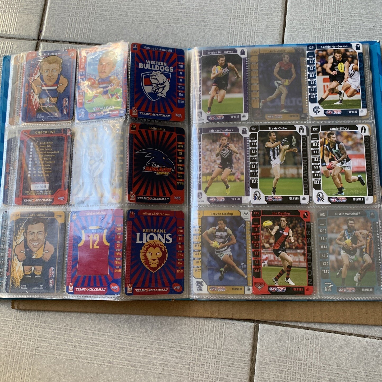 AFL Team 2015 Official Game Cards & Folder with Footy Cards