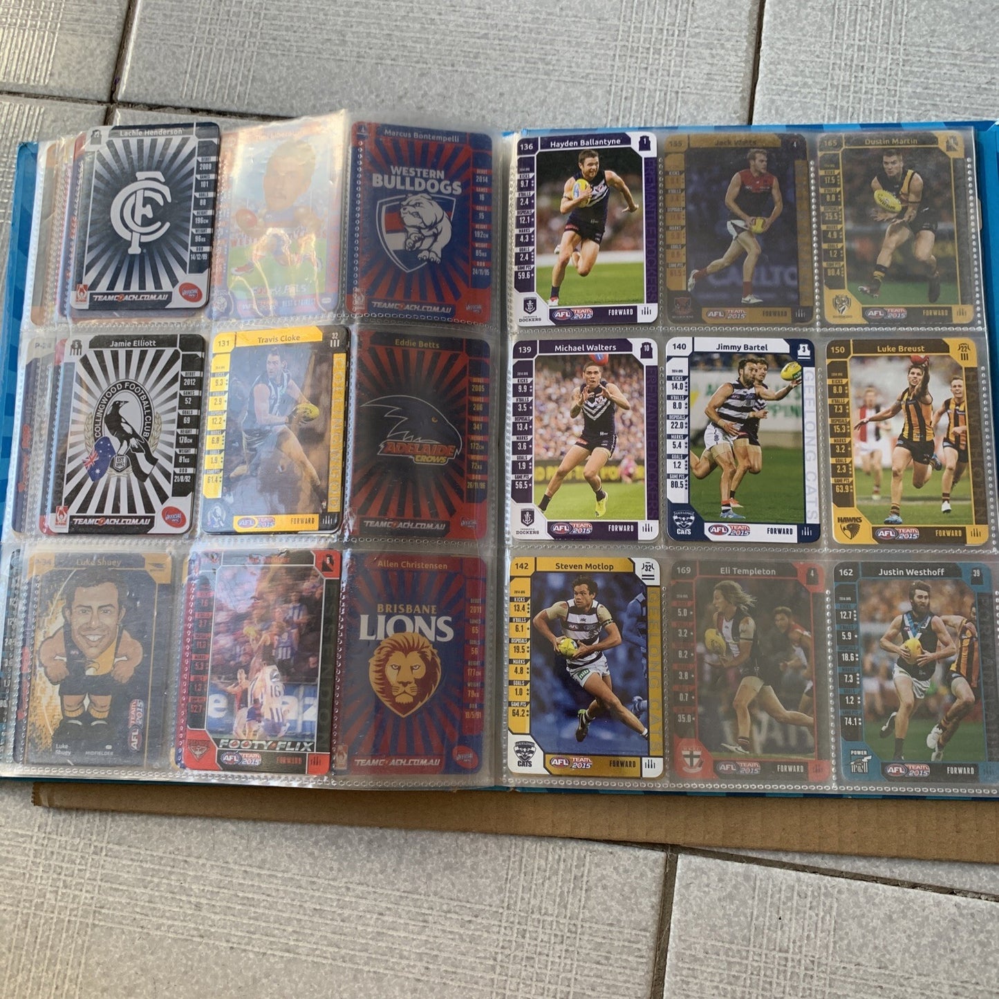AFL Team 2015 Official Game Cards & Folder with Footy Cards