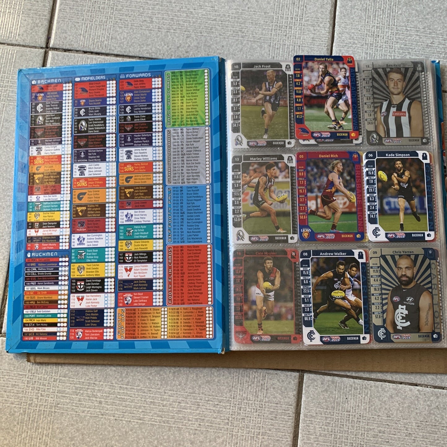 AFL Team 2015 Official Game Cards & Folder with Footy Cards