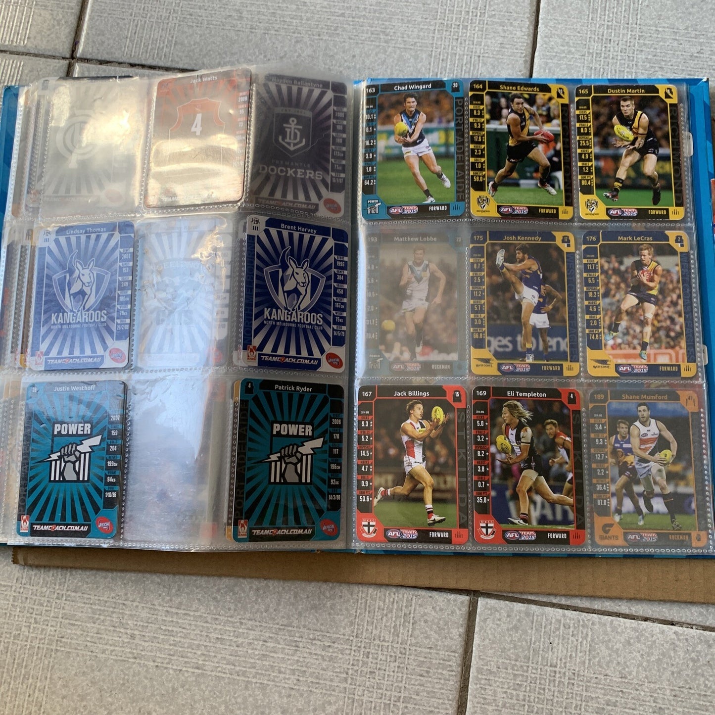 AFL Team 2015 Official Game Cards & Folder with Footy Cards