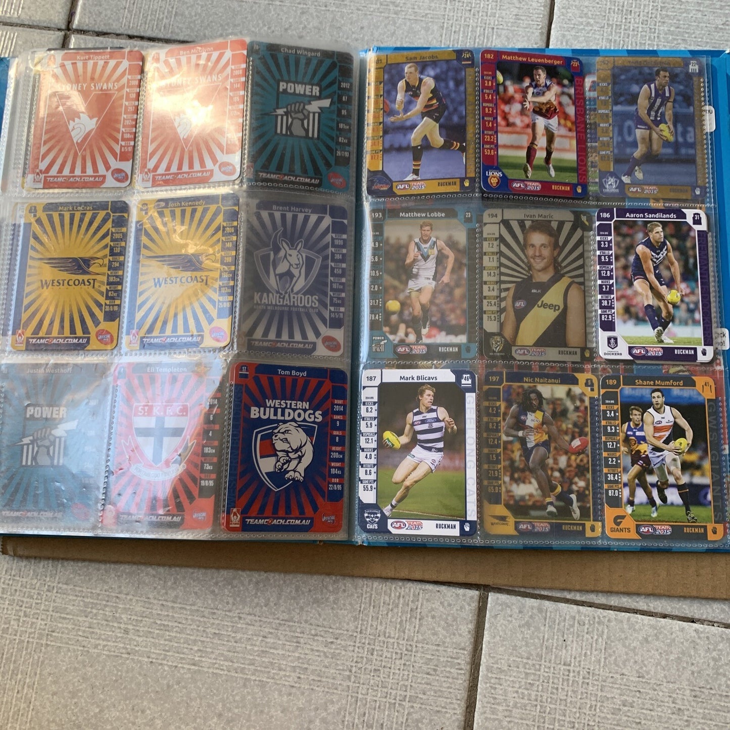 AFL Team 2015 Official Game Cards & Folder with Footy Cards