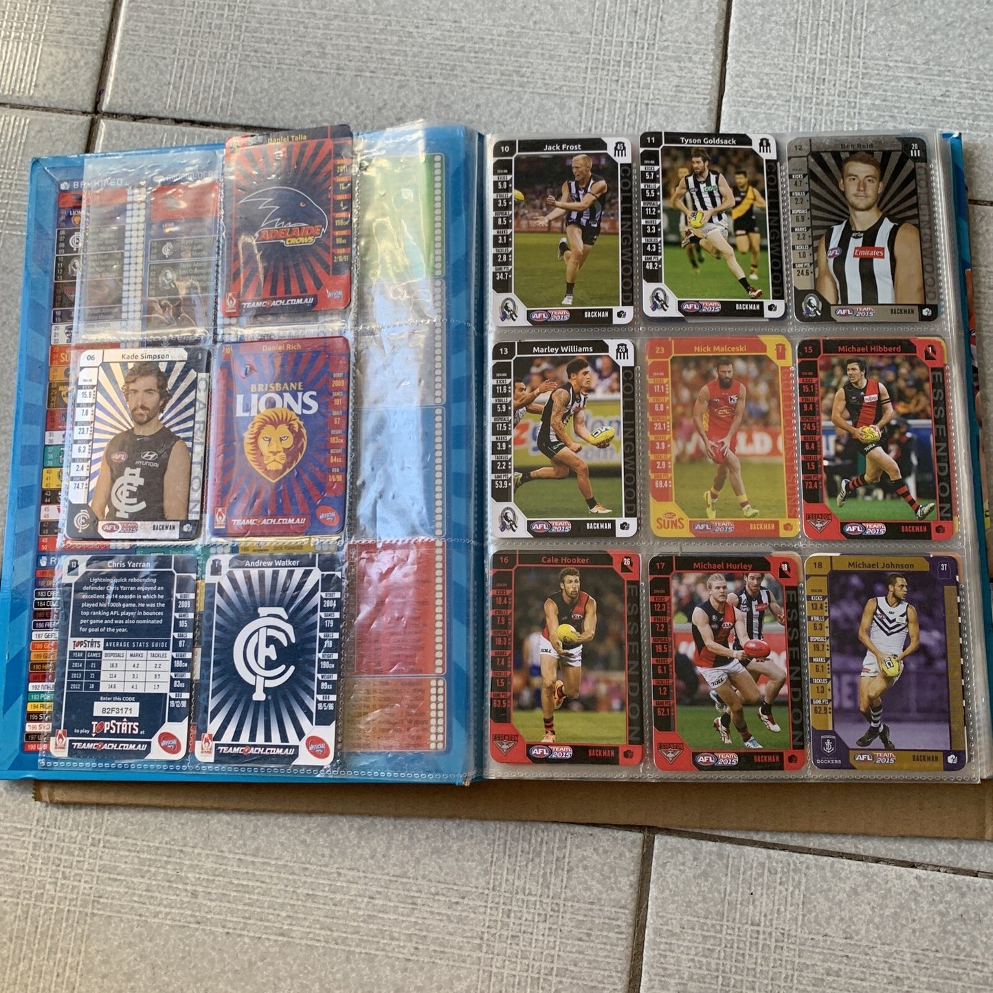 AFL Team 2015 Official Game Cards & Folder with Footy Cards