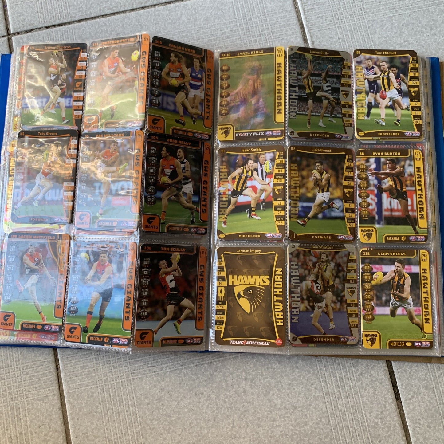 AFL Team 2019 Game Cards Collectors Album + Cards