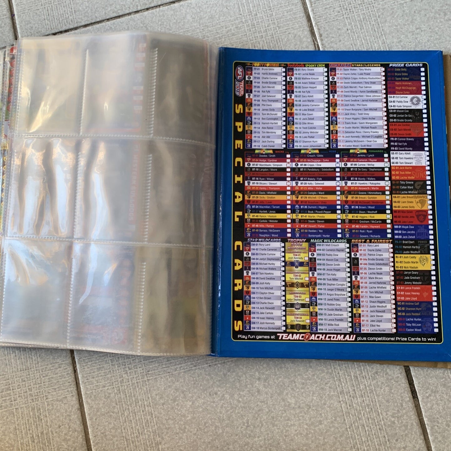 AFL Team 2019 Game Cards Collectors Album + Cards