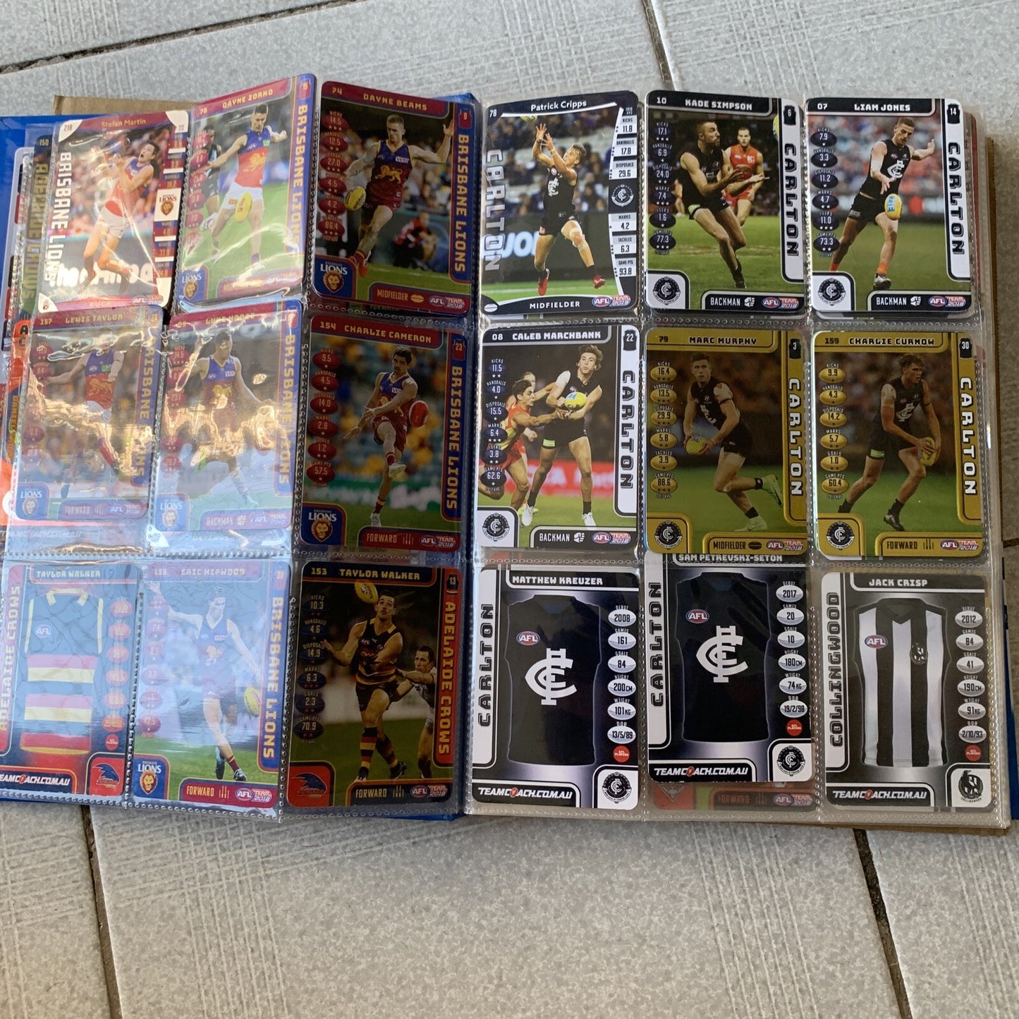 AFL Team 2019 Game Cards Collectors Album + Cards