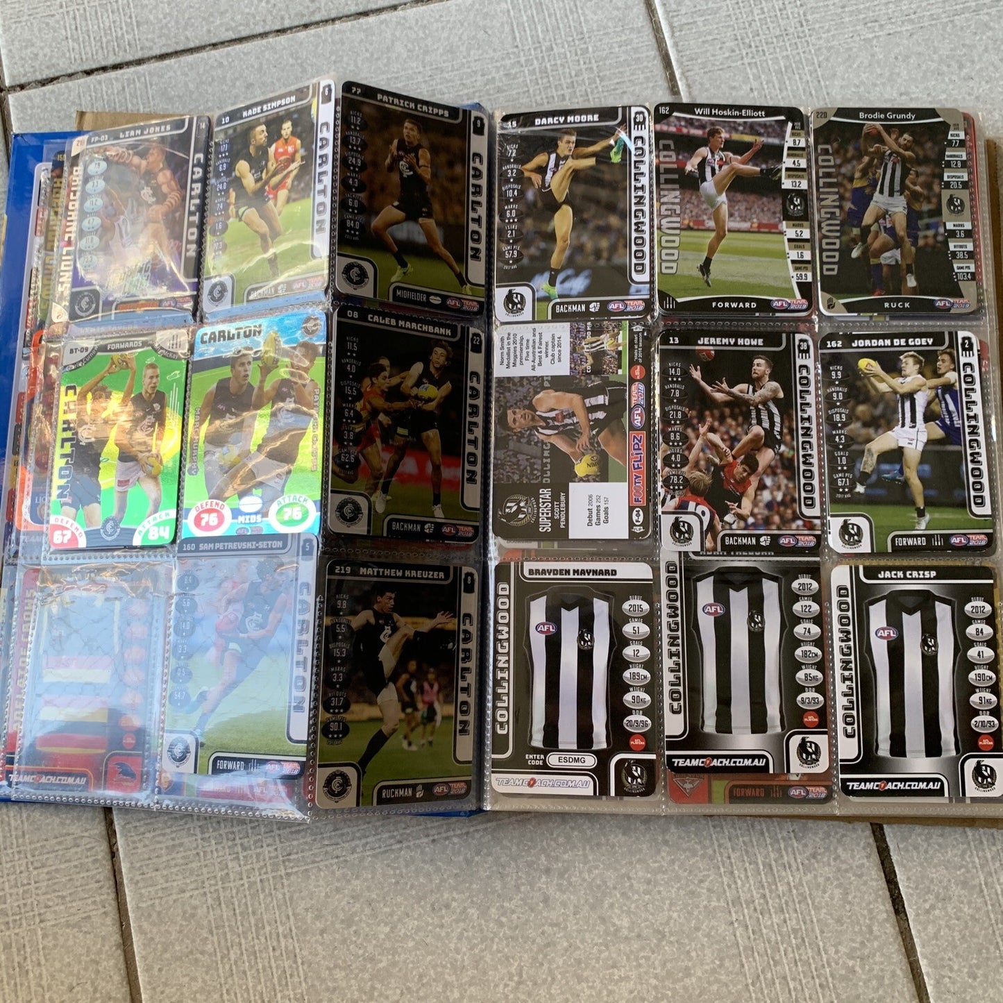 AFL Team 2019 Game Cards Collectors Album + Cards