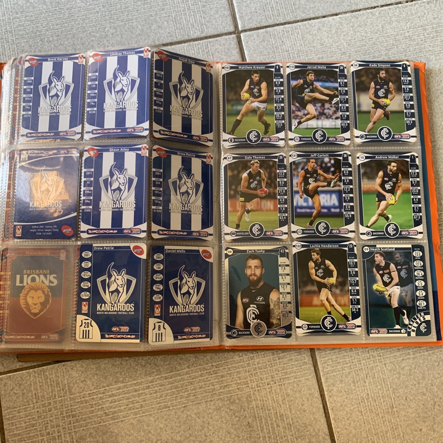 AFL Team 2014 Official AFL Game Cards Album + Cards