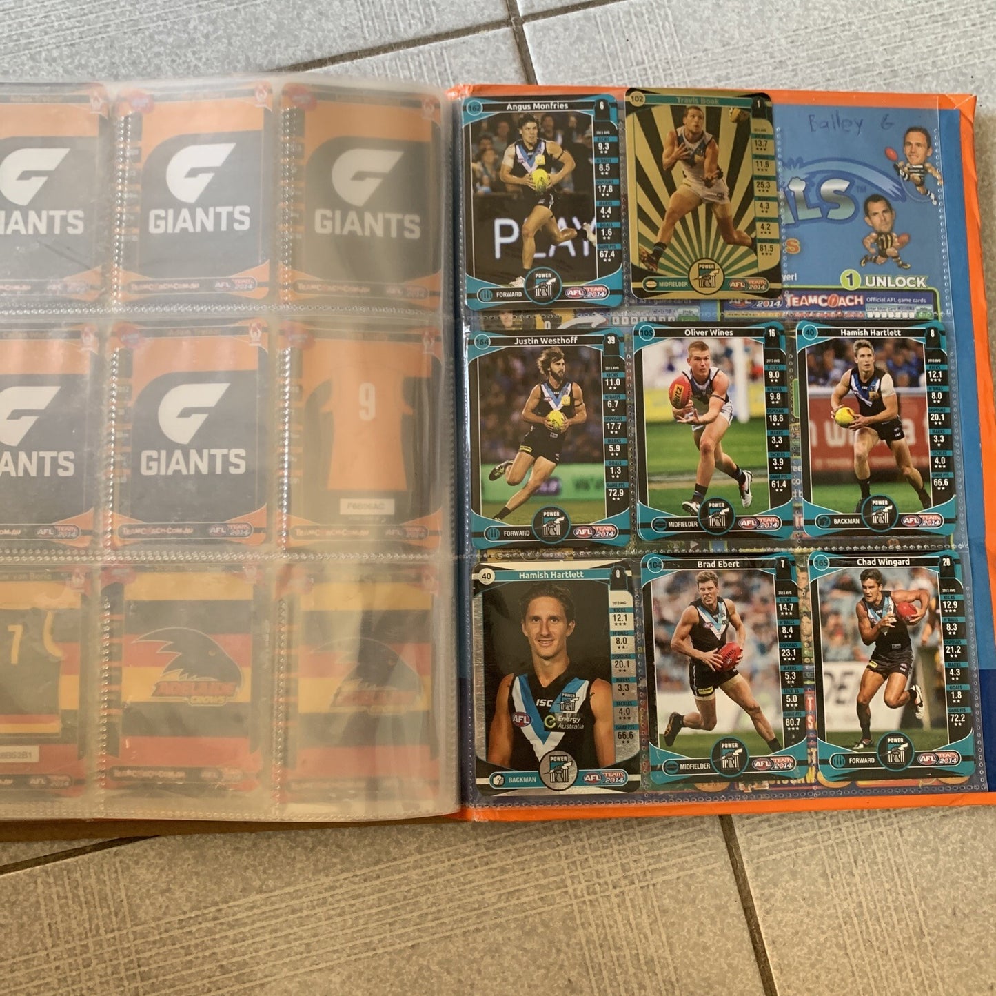 AFL Team 2014 Official AFL Game Cards Album + Cards
