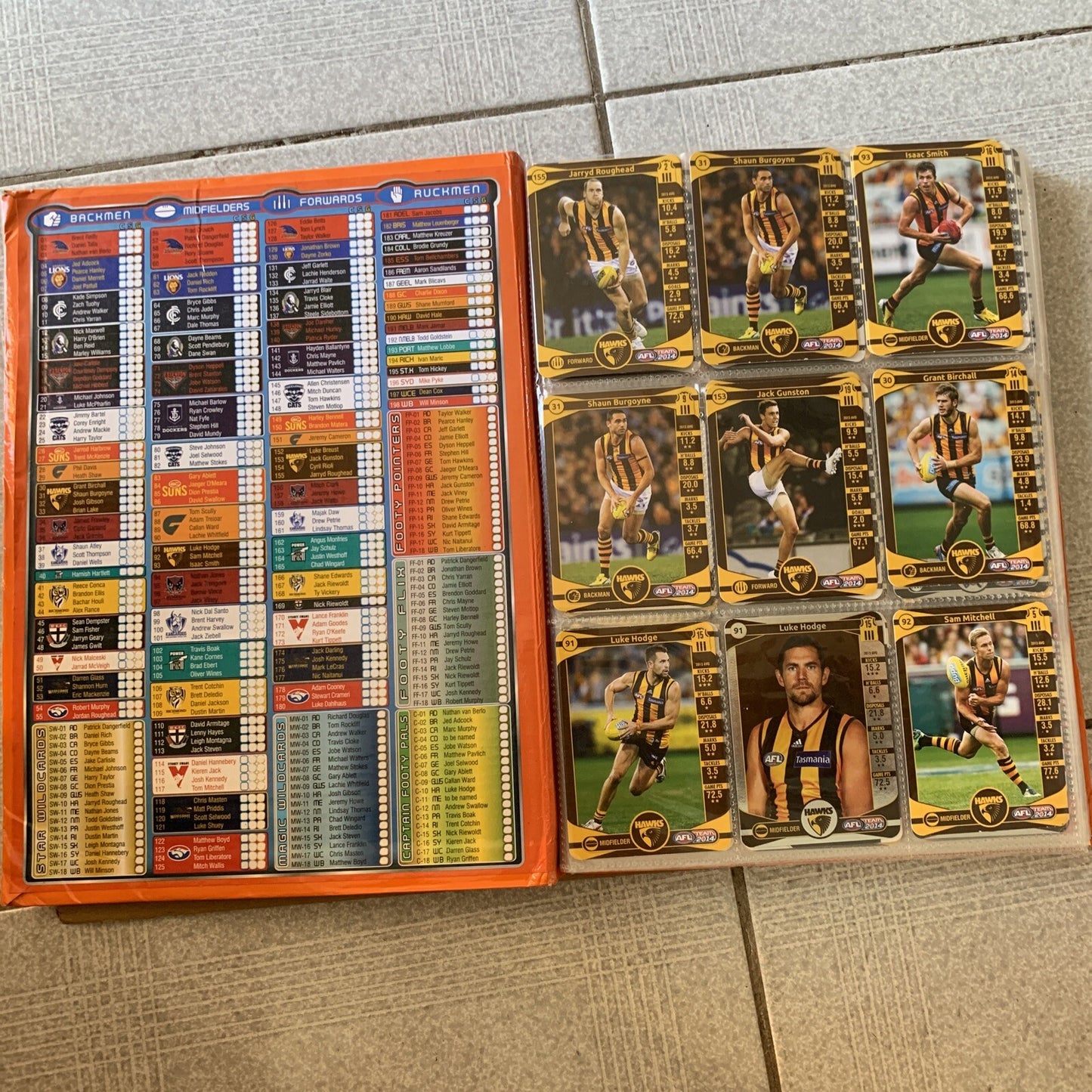 AFL Team 2014 Official AFL Game Cards Album + Cards