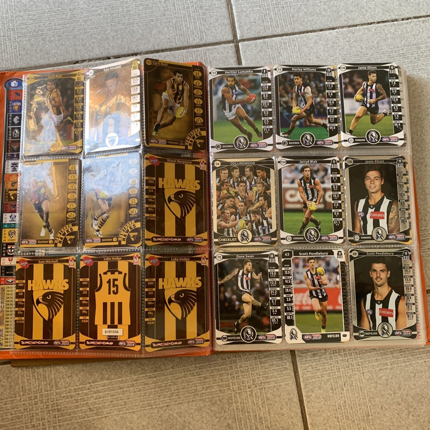 AFL Team 2014 Official AFL Game Cards Album + Cards
