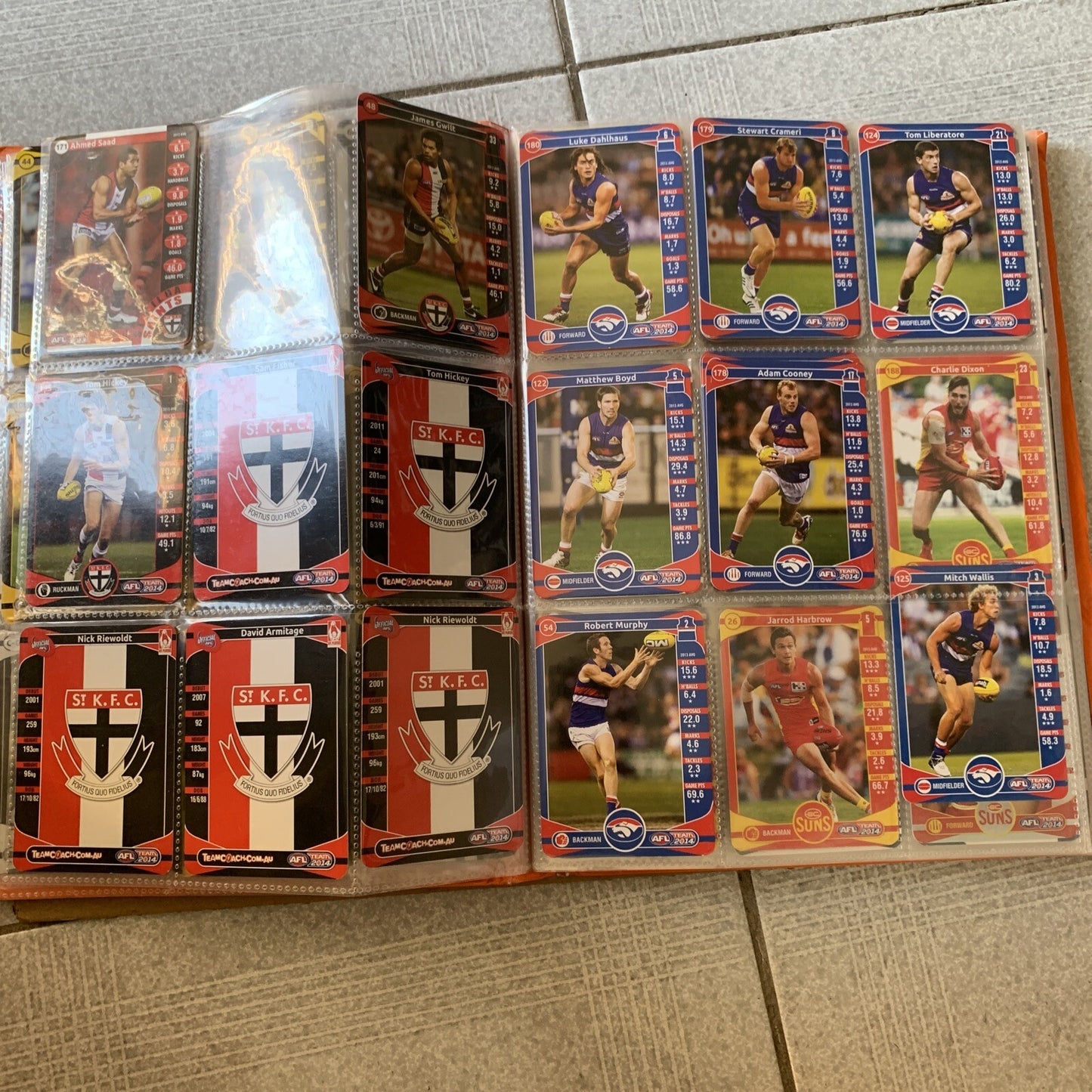 AFL Team 2014 Official AFL Game Cards Album + Cards