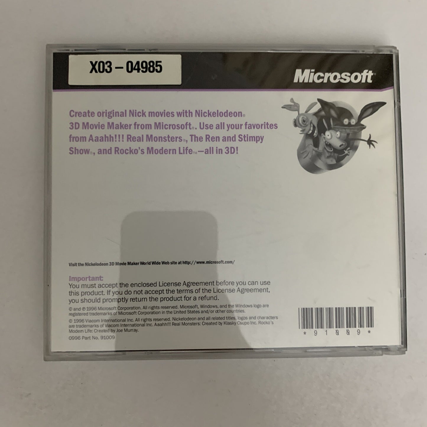 Nickelodeon 3D Movie Maker PC CD-ROM Windows 95 by Microsoft