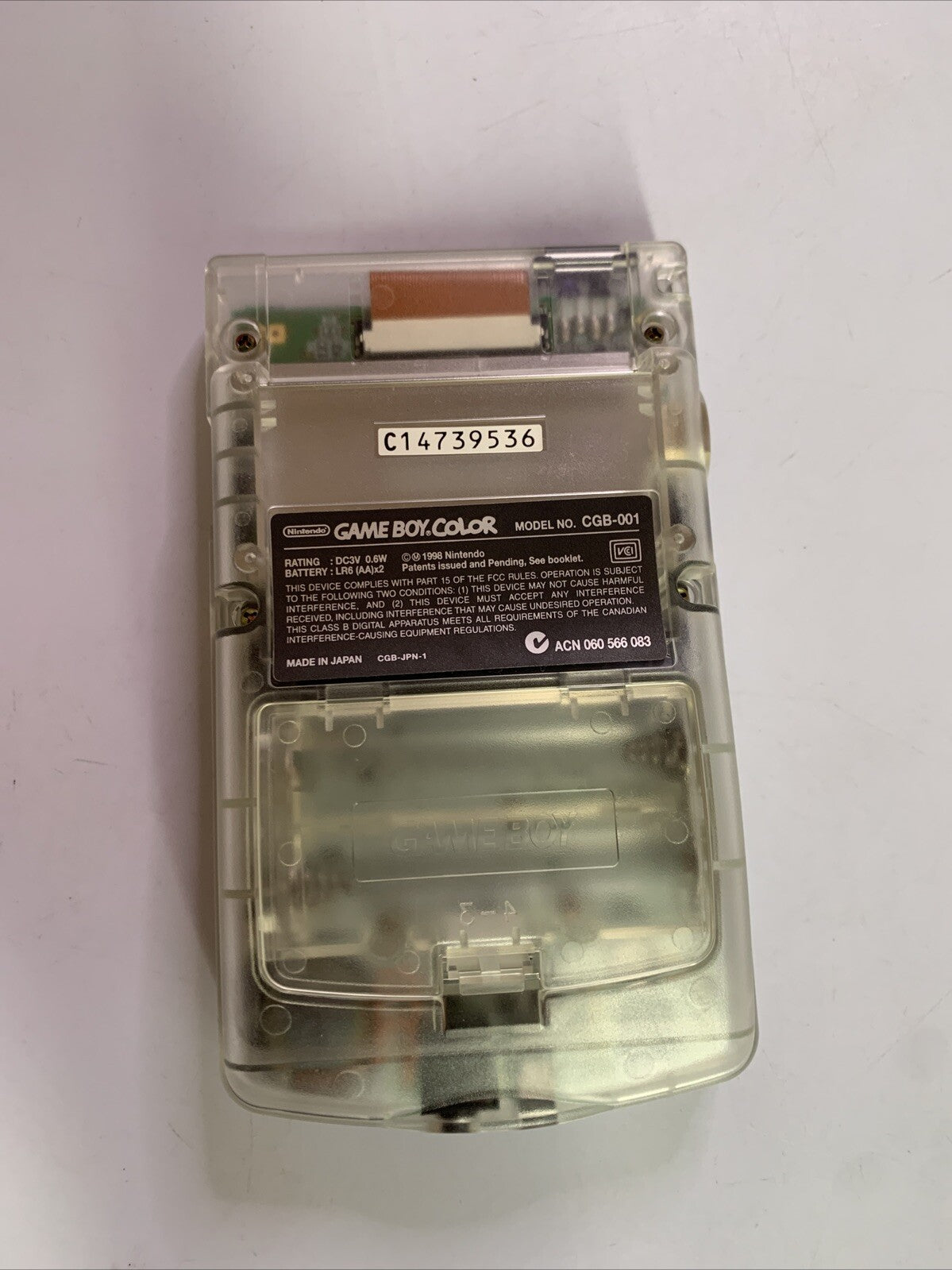 Nintendo Gameboy Color Console Transparent Clear Handheld System Made in Japan