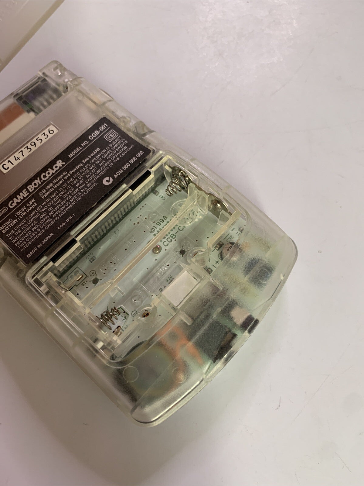 Nintendo Gameboy Color Console Transparent Clear Handheld System Made in Japan