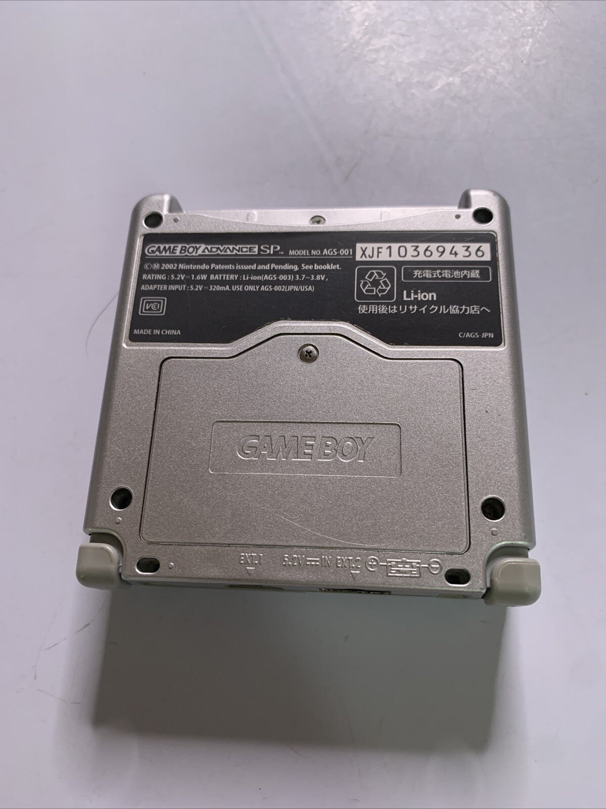 Nintendo Game Boy Advance SP Silver Handheld Console AGS-001