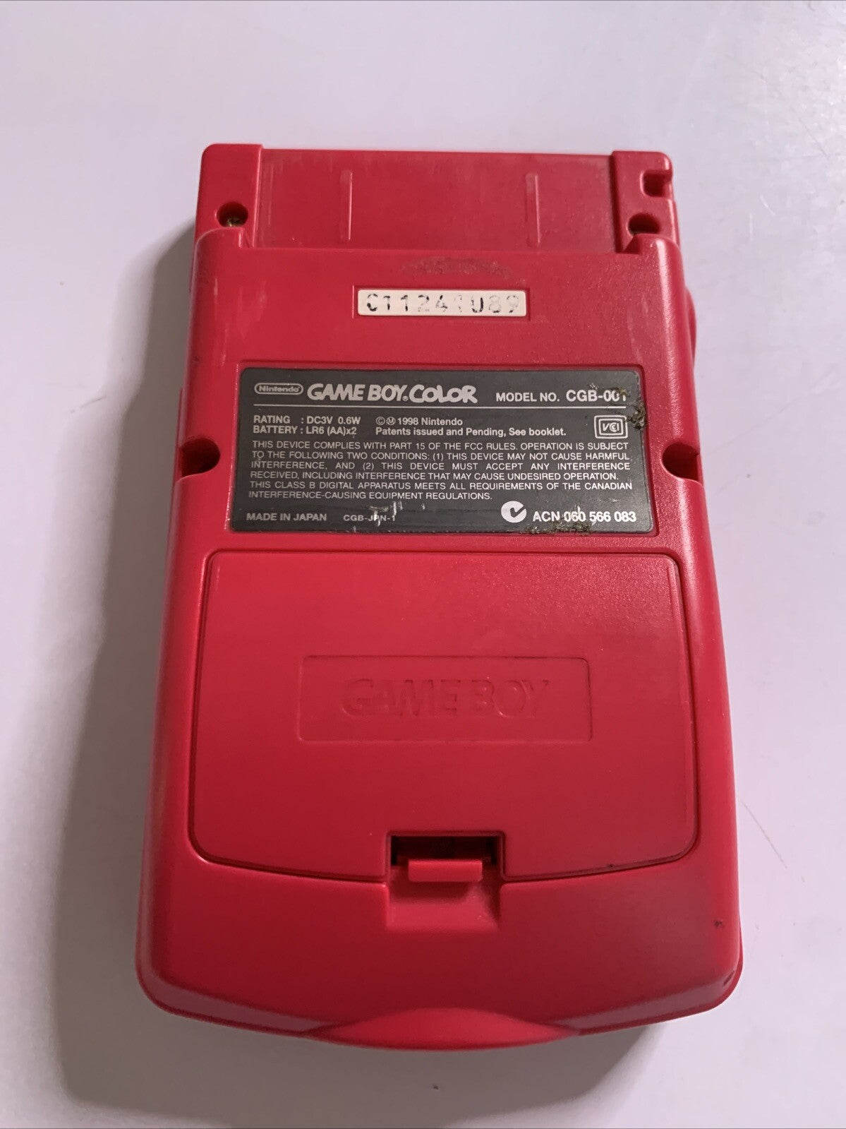 Nintendo Game Boy Color Berry Red Console Genuine Made in Japan
