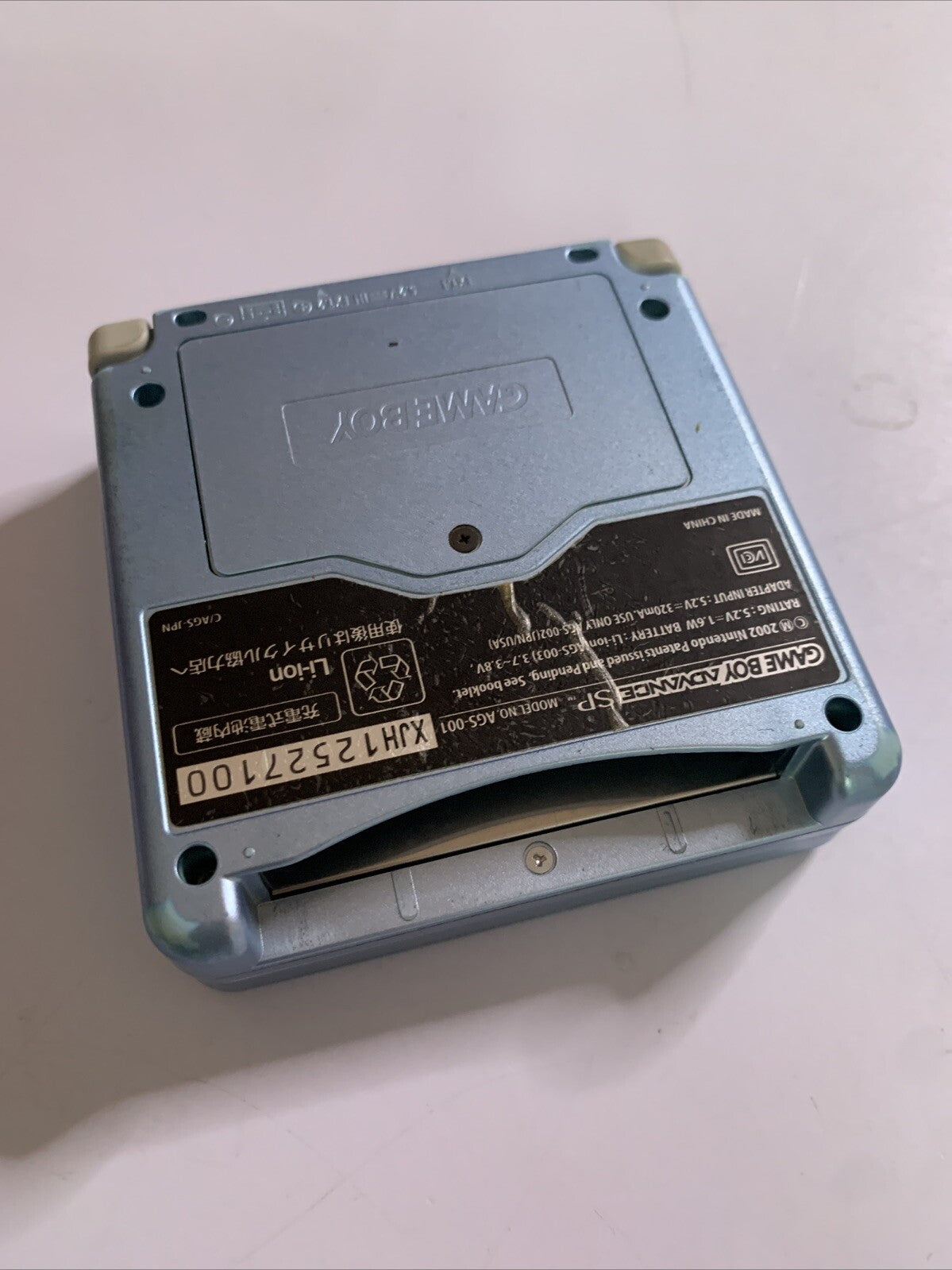 Nintendo Game Boy Advance SP Light Blue Metallic Console with Charger