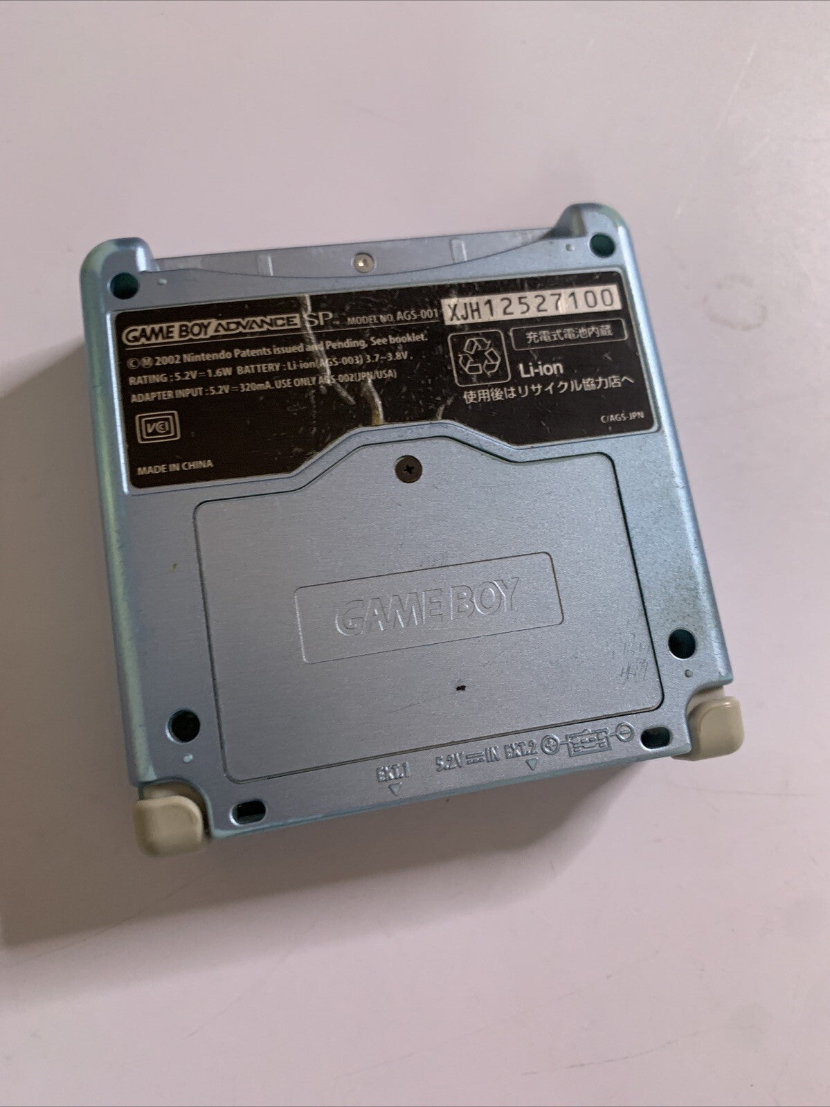 Nintendo Game Boy Advance SP Light Blue Metallic Console with Charger