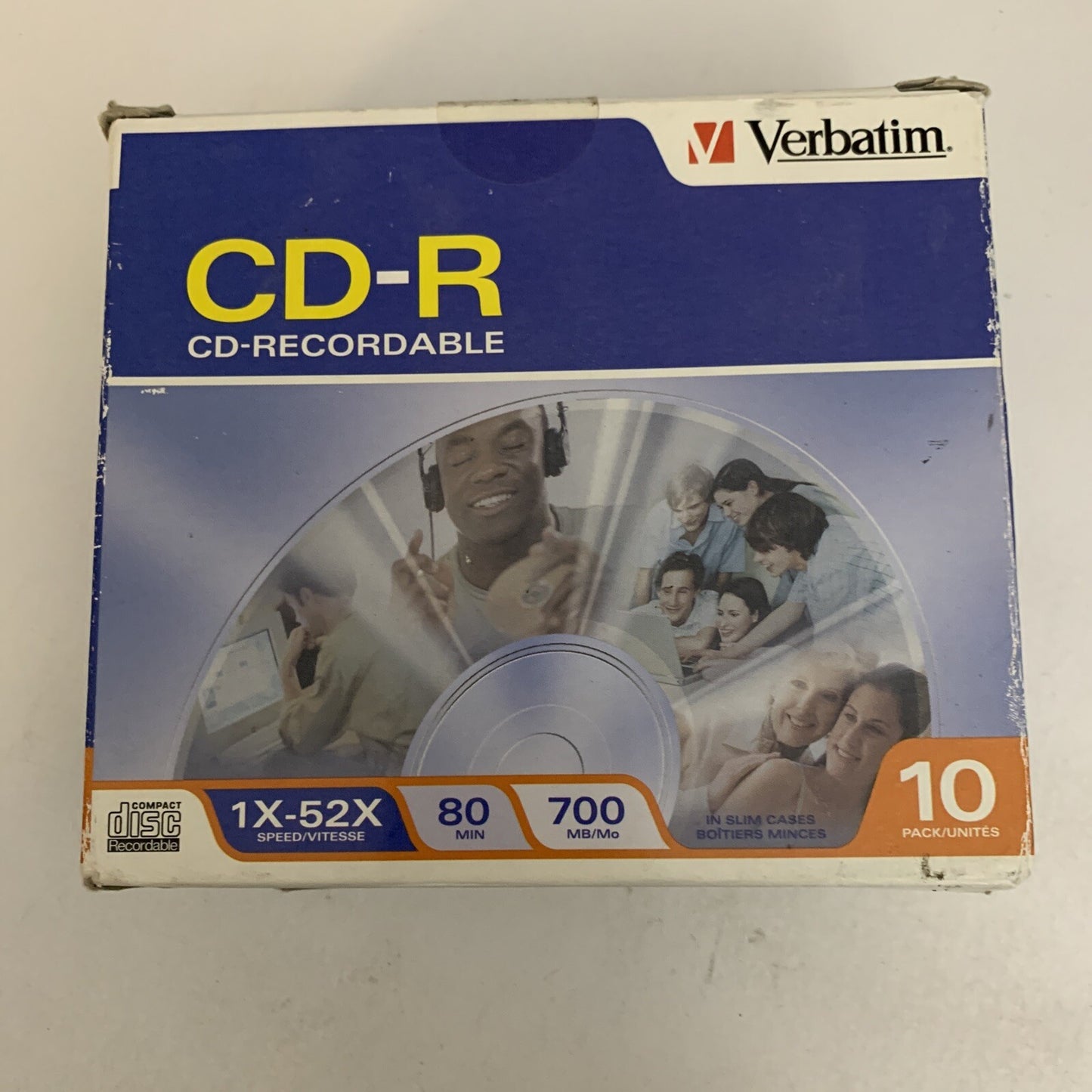 Verbatim Blank CD-R 80min 700MB 52X Slim Case 10 Pack