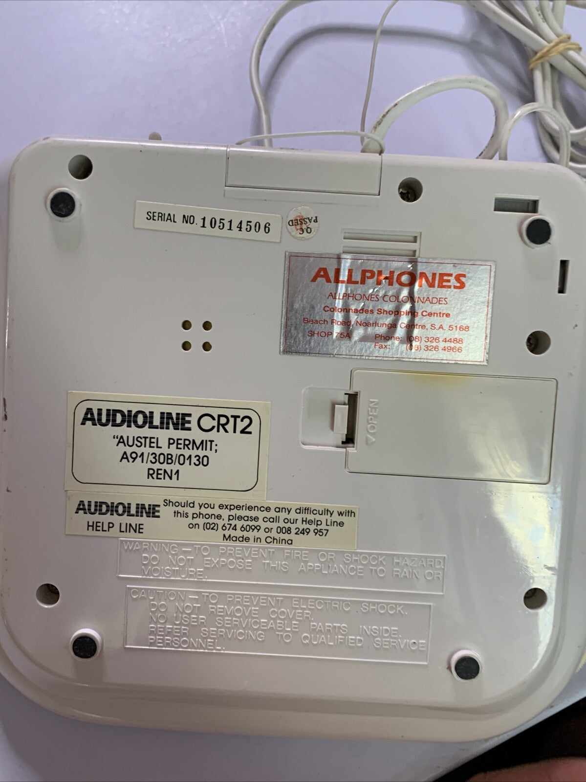 Audioline Corded Telephone & Alarm Clock Radio NBN Compatible Tested CRT2