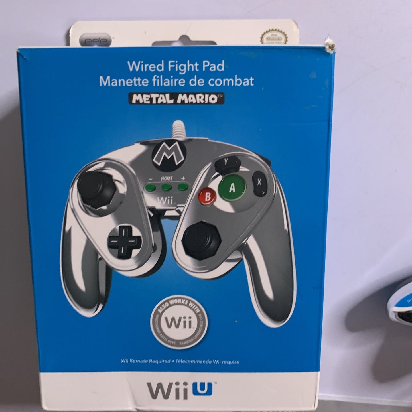 Official Nintendo Wii U Fight Pad GameCube Style Metal Mario Edition Controller