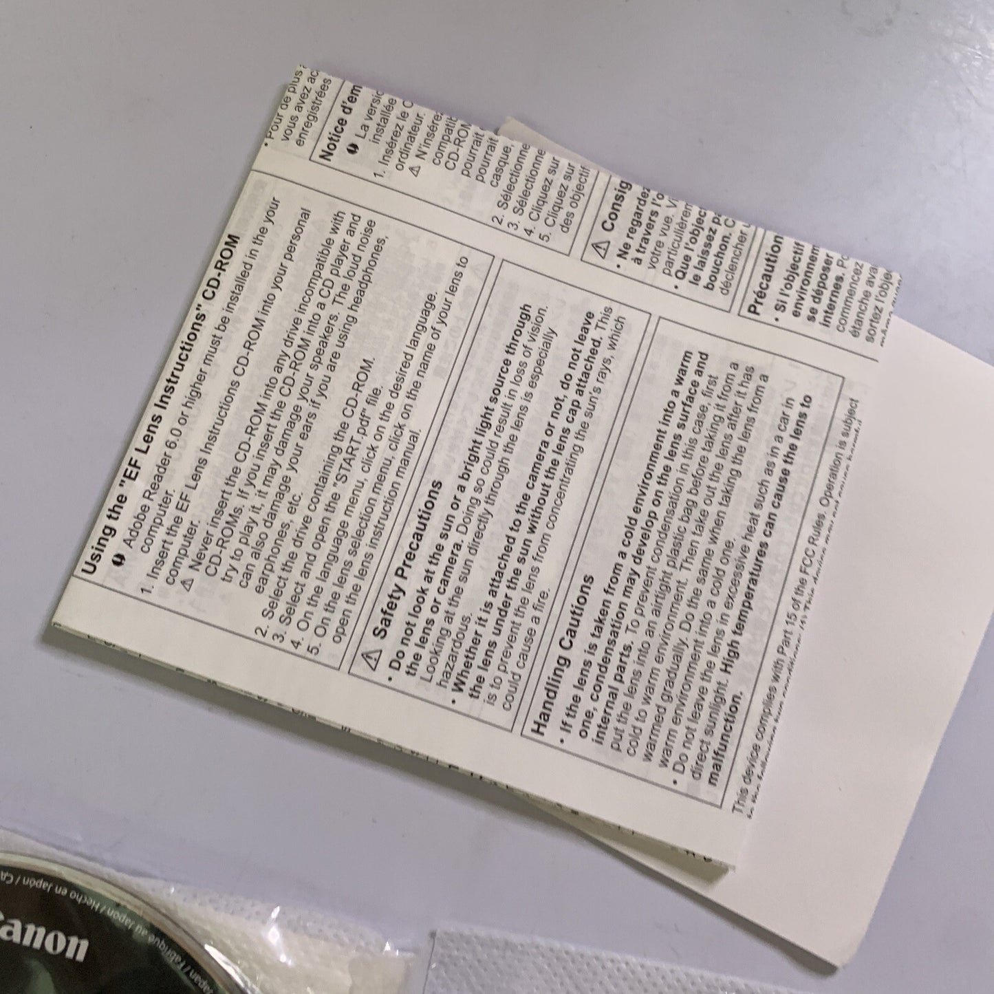 Canon EF Lens Manual 4 + 4.1 CT1-7599-007 Software for Windows and MAC