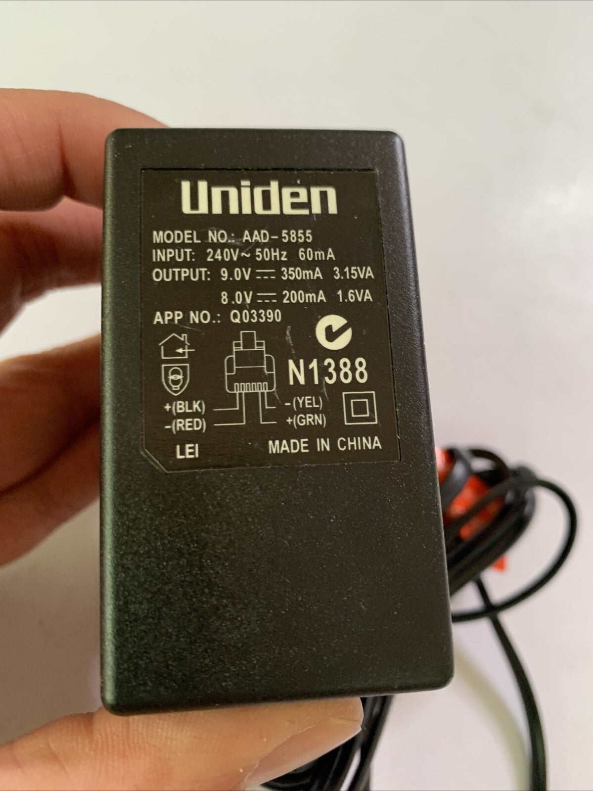 Genuine Uniden AAD-5855 Power Supply 9V 8V For Telephone