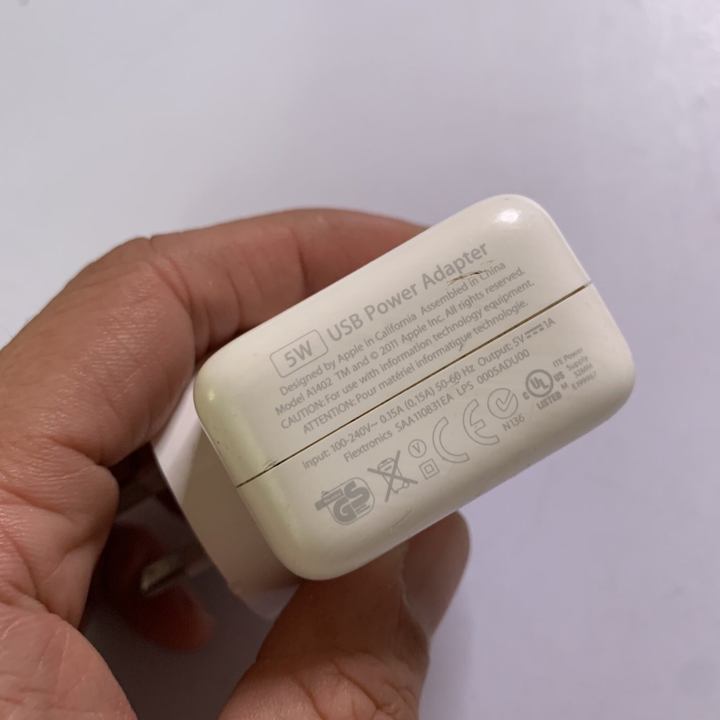 Genuine Official Apple USB Wall Charger 1402 + Lightning cable