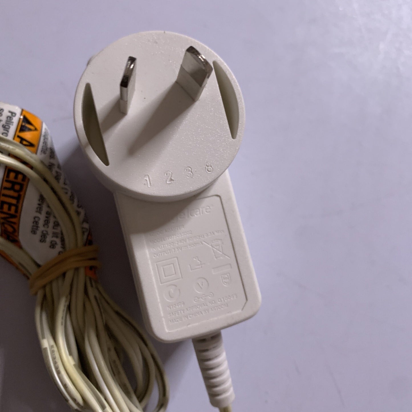 Genuine Angelcare T07505S002 AC Adapter 7.5V 500mA Power Supply