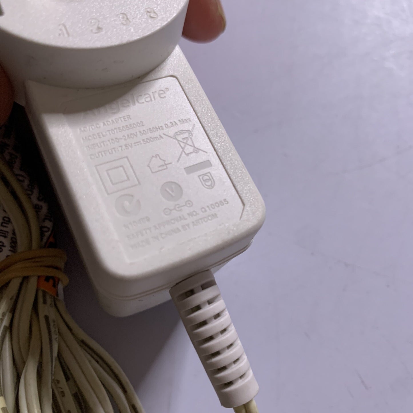 Genuine Angelcare T07505S002 AC Adapter 7.5V 500mA Power Supply