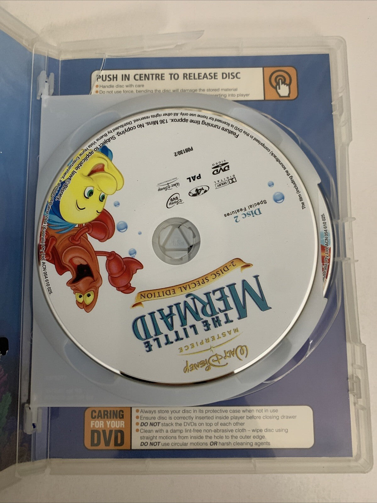 The Little Mermaid: Disney Special Edition (DVD, 1989) 2-Disc Animation Region 4