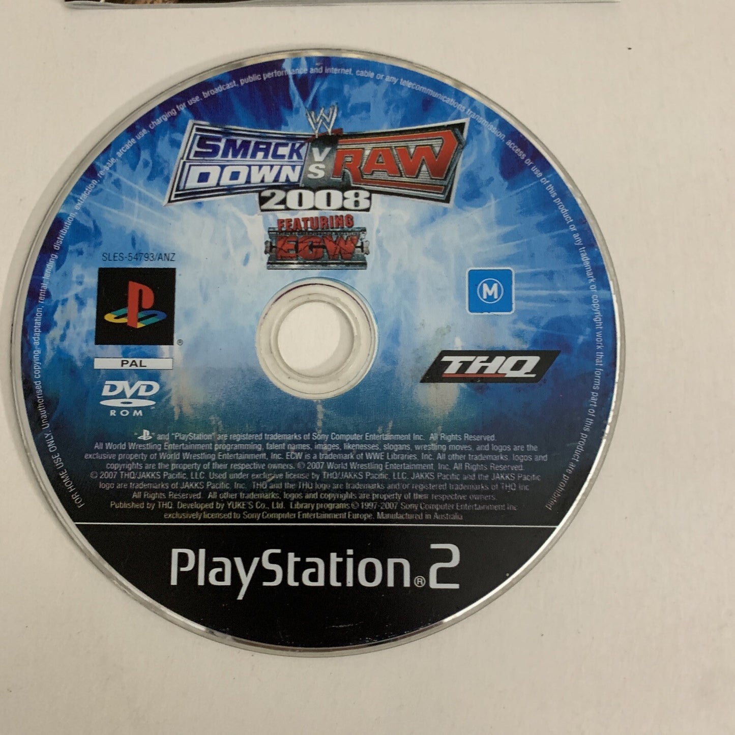 Smackdown Vs Raw 2008 Featuring ECW PS2 Sony PlayStation 2 PAL Game Complete