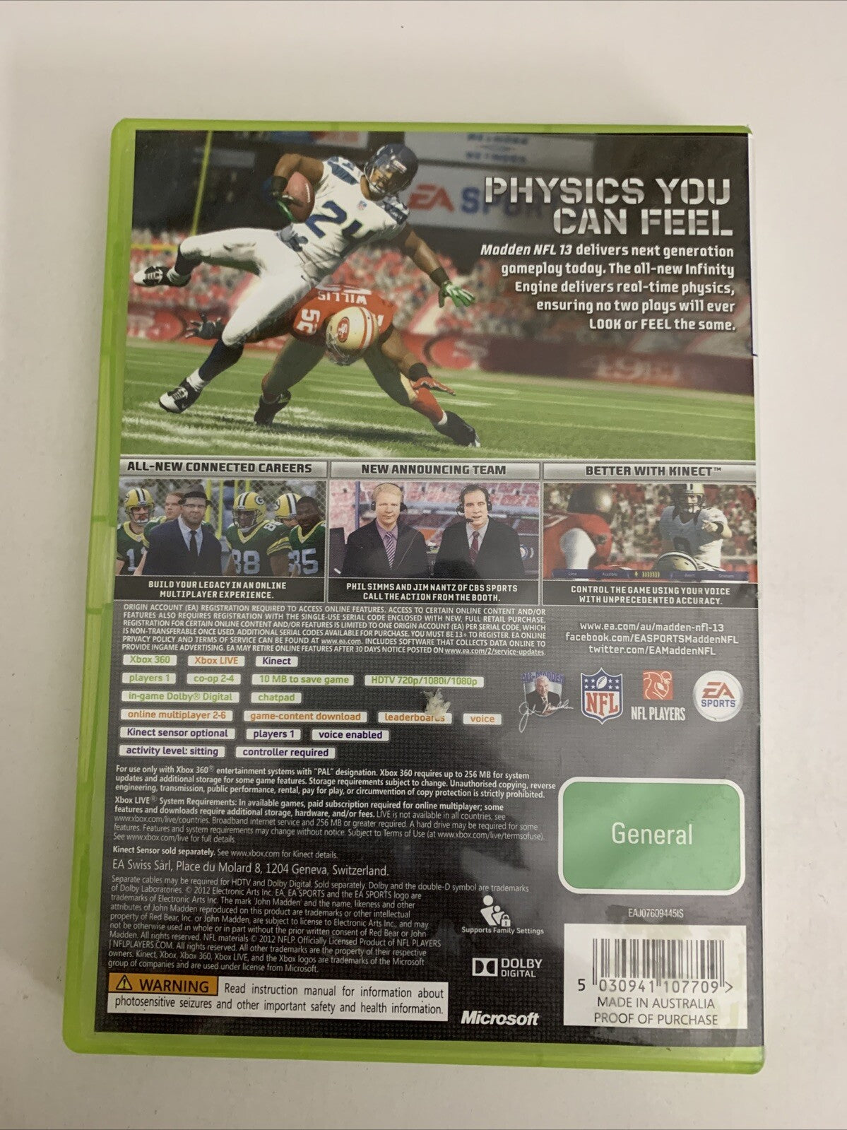 Madden NFL 13 Microsoft XBOX 360 PAL 2013 Game