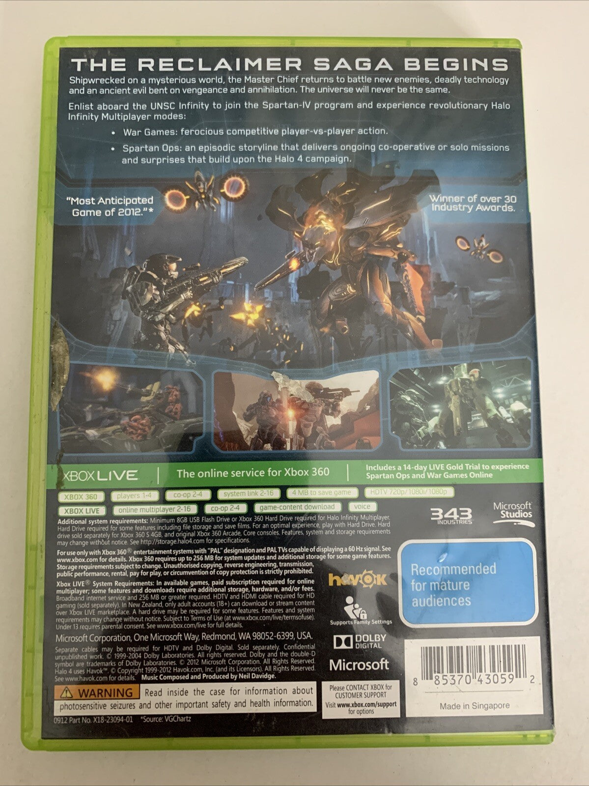 Halo 4 Microsoft Xbox 360 PAL 2012 Game