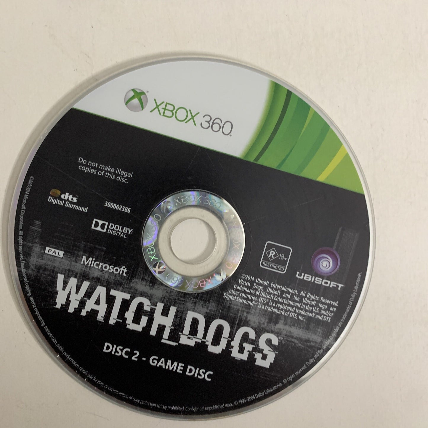 Watch Dogs  Microsoft Xbox 360 PAL 2014 Game Complete