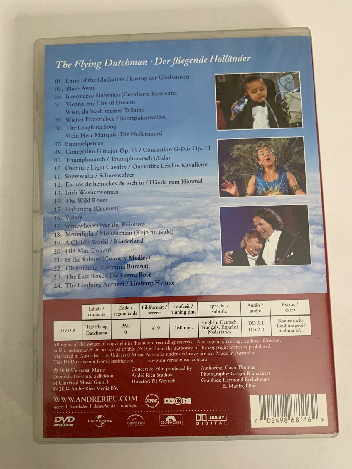 Flying Dutchman by André Rieu (DVD, 2004) All Regions