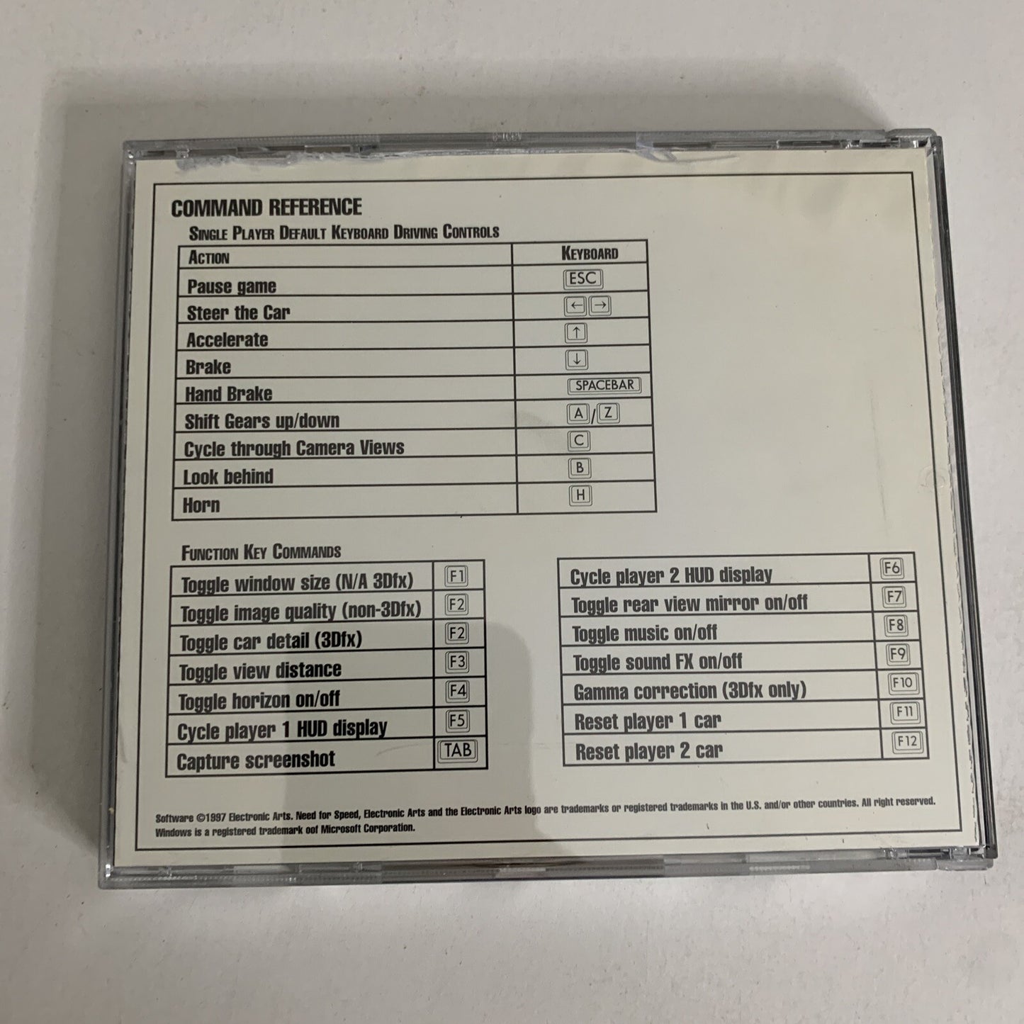 Need for Speed II SE PC CD-ROM Windows 98 1997 Car Racing Game