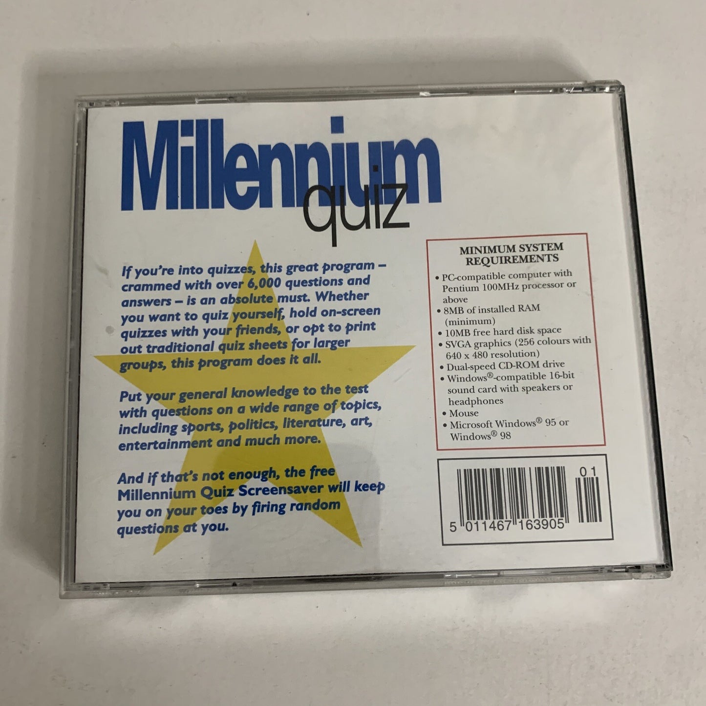 Millennium Quiz  PC CD-ROM Windows 95 98 GSP