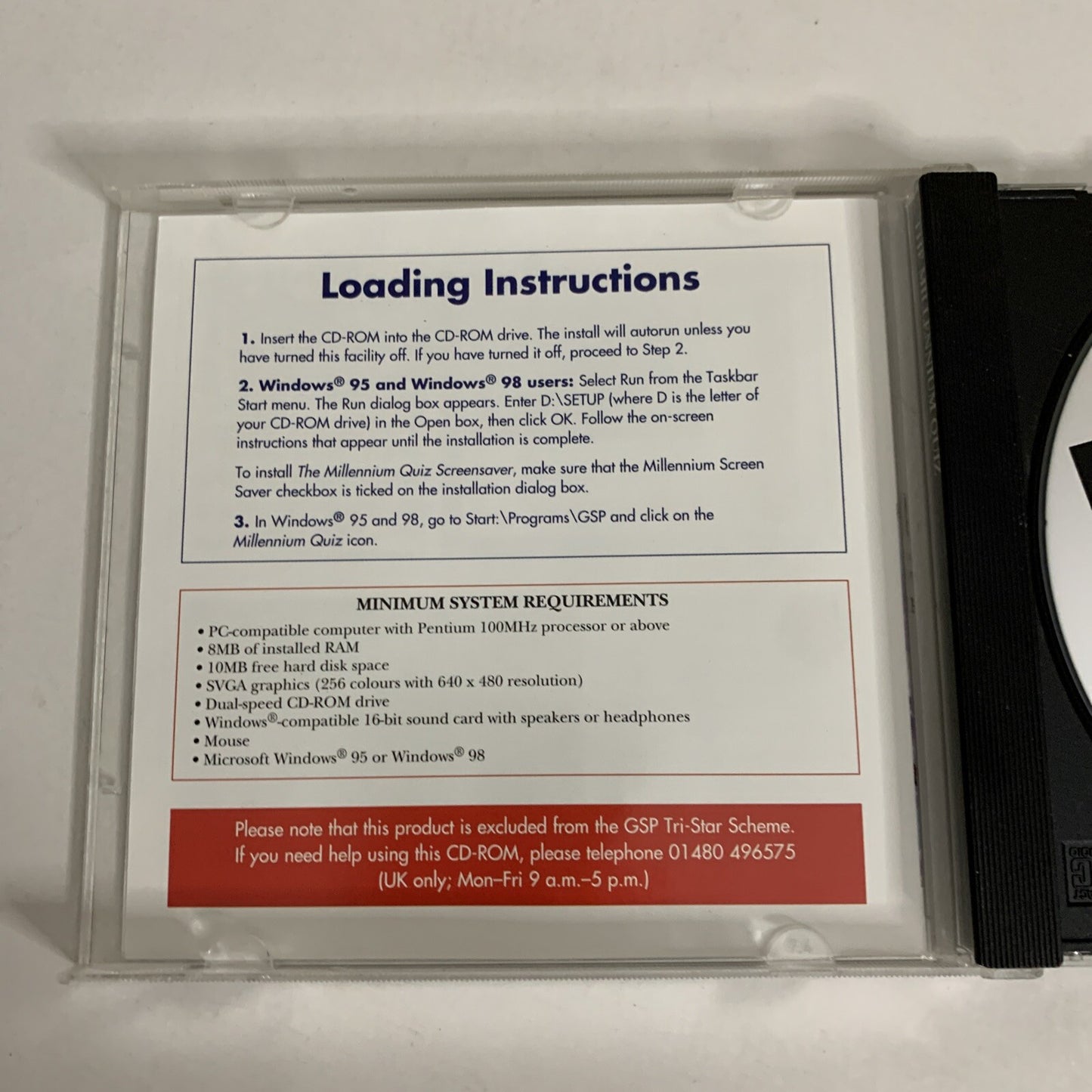 Millennium Quiz  PC CD-ROM Windows 95 98 GSP