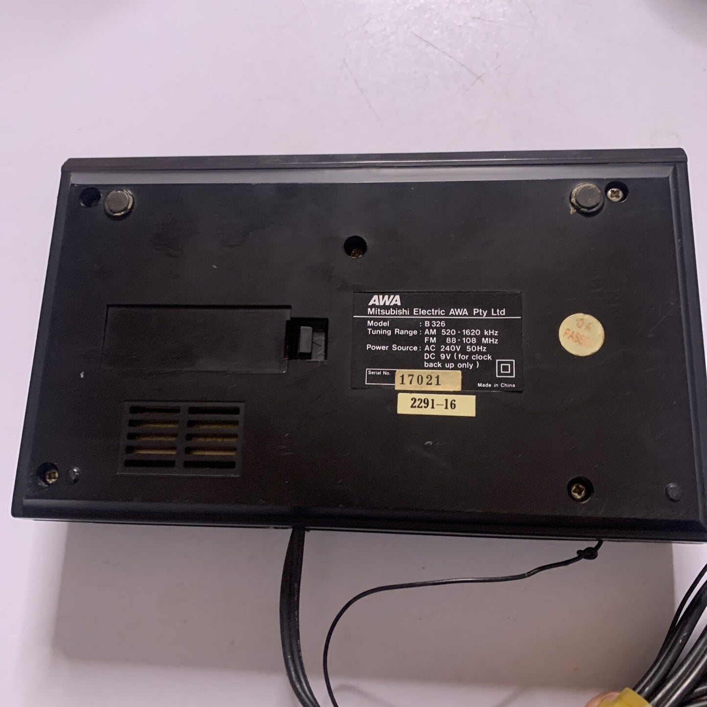 AWA Alarm Clock Radio B326 Wood Vintage Retro