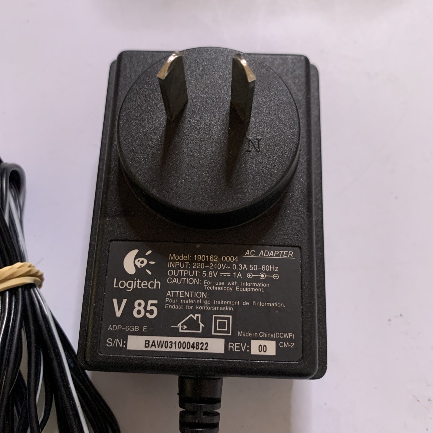 Genuine Logitech AC Adapter 190162-0004 Power Supply 5.8V 1A