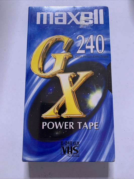 Maxell GX 240 Minutes VHS Tape Blank Sealed 4hrs NEW