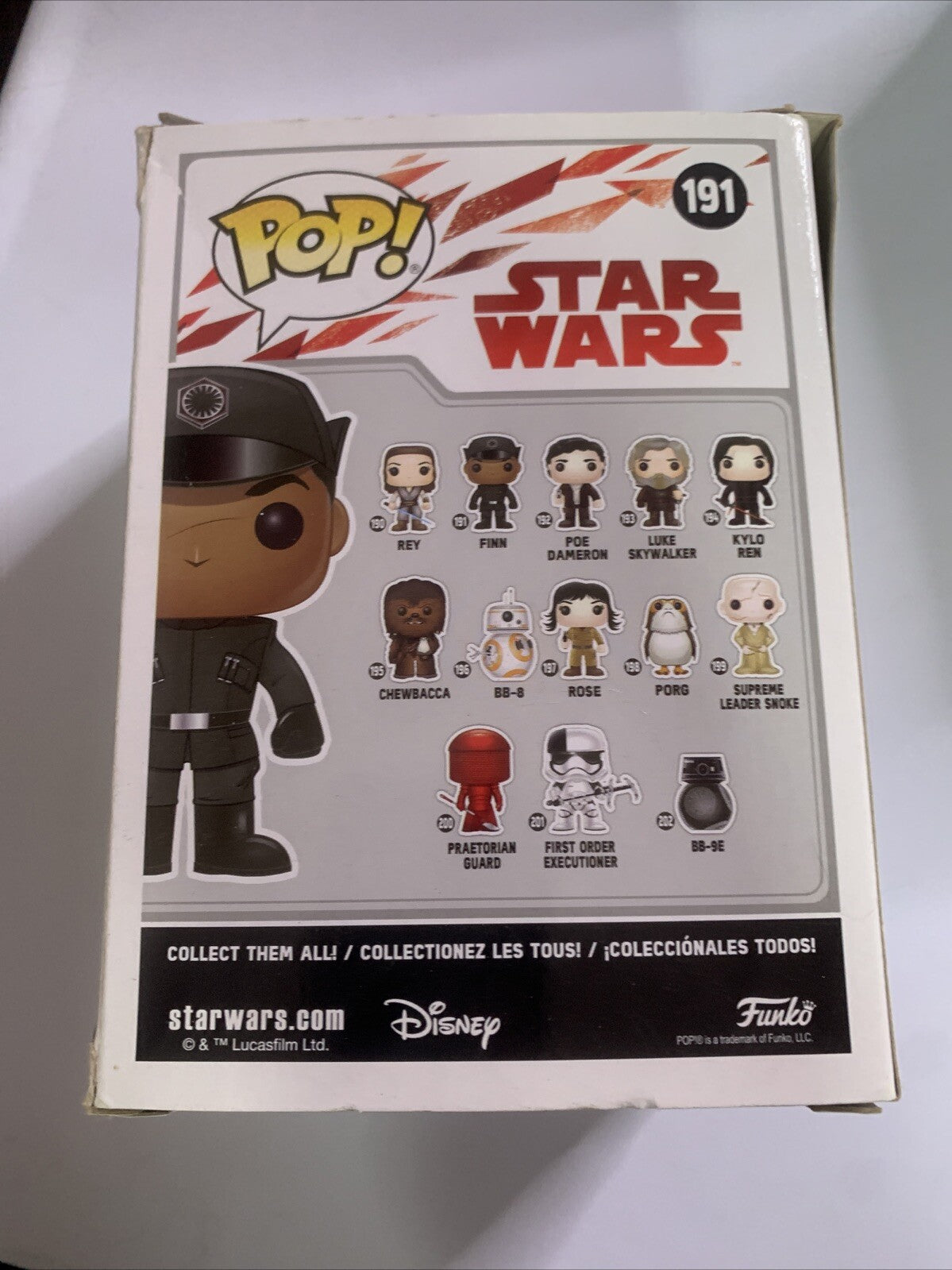 Finn Star Wars  #191 Pop! Vinyl Bobble-Head Action Figure
