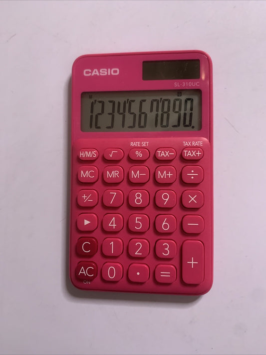 Casio SL-310UC Tax Solar Pocket Calculator Red