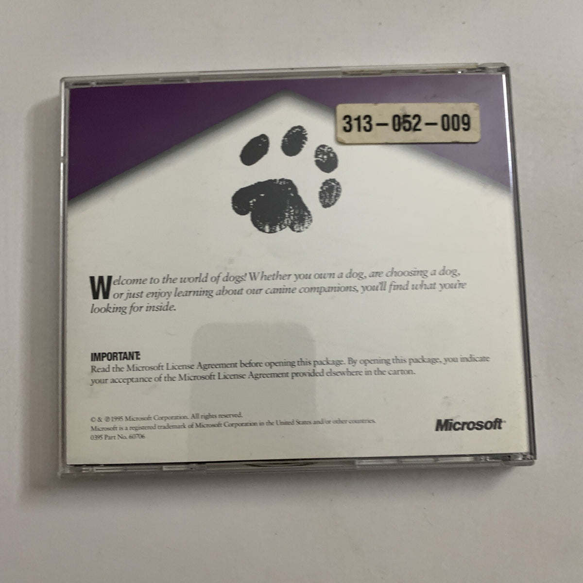Microsoft Dogs PC CD-ROM 1995 For Windows 95/98 XP – Retro Unit