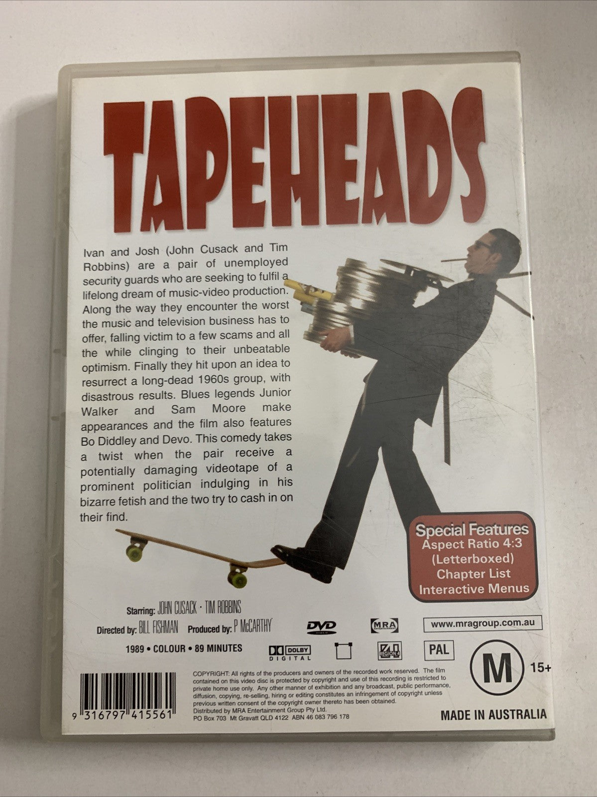 Tapeheads (DVD, 1988) John Cusack, Tim Robbins  Region 4