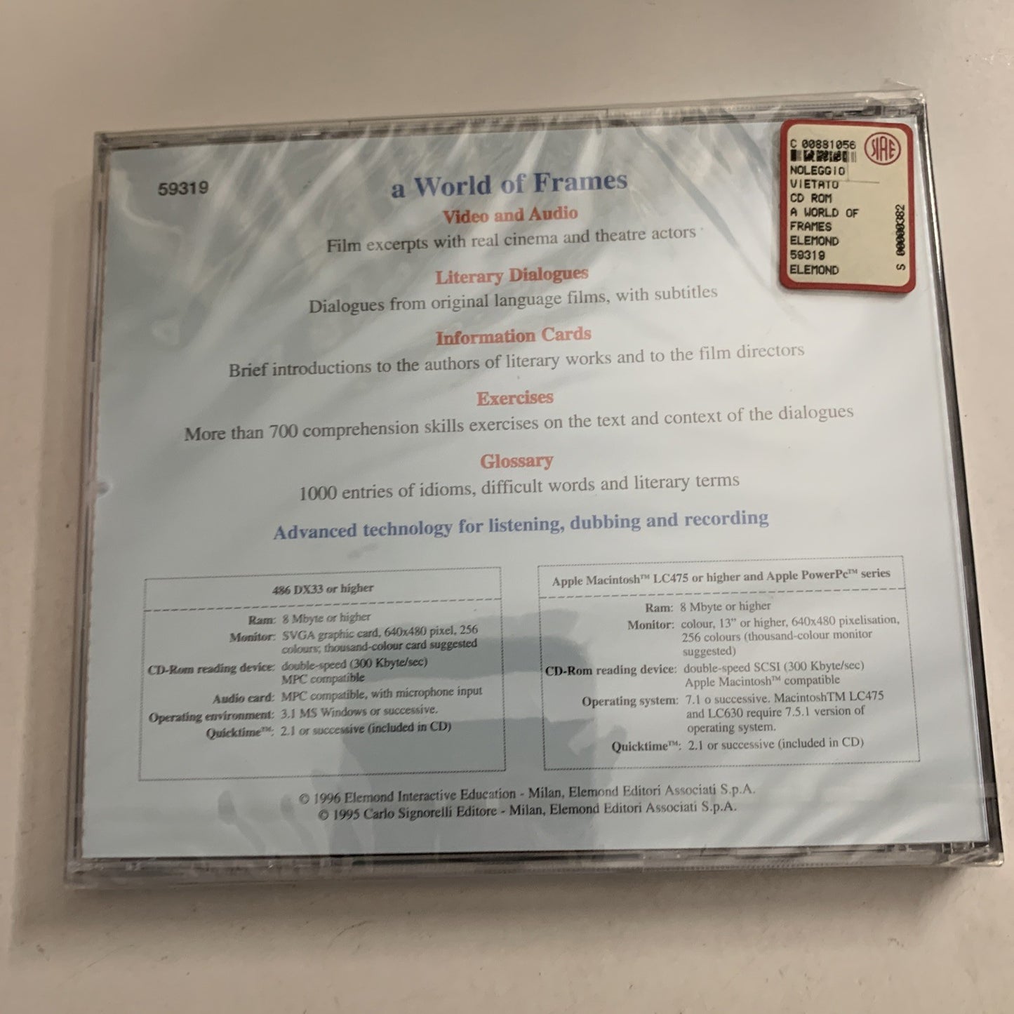 A World Of Frames: Anthology of English Literature Film Clips PC Win Mac CD NEW